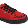 image:imageTUK Suede Creeper Sneaker for Women and Men  Lace Up Shoes Interlace and Eyelets  Classic Ridged Sole and Mesh Lining  Memory Foam Comfort for Everyday WearRed