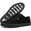 image:imageTUK Suede Creeper Sneaker for Women and Men  Lace Up Shoes Interlace and Eyelets  Classic Ridged Sole and Mesh Lining  Memory Foam Comfort for Everyday WearBlack
