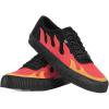 image:imageTUK Suede Creeper Sneaker for Women and Men  Lace Up Shoes Interlace and Eyelets  Classic Ridged Sole and Mesh Lining  Memory Foam Comfort for Everyday WearBlackRed Flame