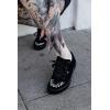 image:imageTUK Suede Creeper Sneaker for Women and Men  Lace Up Shoes Interlace and Eyelets  Classic Ridged Sole and Mesh Lining  Memory Foam Comfort for Everyday WearBlack  White