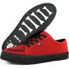 image:imageTUK Suede Creeper Sneaker for Women and Men  Lace Up Shoes Interlace and Eyelets  Classic Ridged Sole and Mesh Lining  Memory Foam Comfort for Everyday WearRed