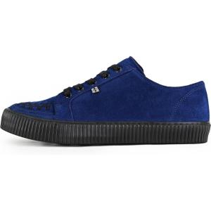 image:imageTUK Suede Creeper Sneaker for Women and Men  Lace Up Shoes Interlace and Eyelets  Classic Ridged Sole and Mesh Lining  Memory Foam Comfort for Everyday WearNavy
