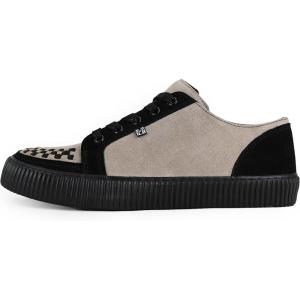 image:imageTUK Suede Creeper Sneaker for Women and Men  Lace Up Shoes Interlace and Eyelets  Classic Ridged Sole and Mesh Lining  Memory Foam Comfort for Everyday WearBlack  Grey