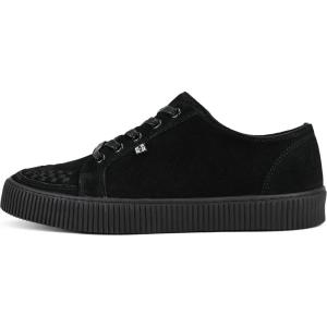 image:imageTUK Suede Creeper Sneaker for Women and Men  Lace Up Shoes Interlace and Eyelets  Classic Ridged Sole and Mesh Lining  Memory Foam Comfort for Everyday WearBlack