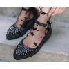 image:imageTUK TUKskin Pointed Studded Sandals for Women Low Platform Creeper Ankle Strap Sandal
