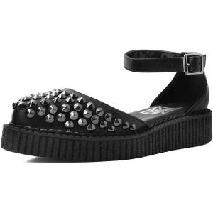 image:imageTUK TUKskin Pointed Studded Sandals for Women Low Platform Creeper Ankle Strap Sandal