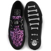 image:imageTUK Shoes Velvet Anarchic Creeper Sneaker for Women and Men  3 Dring Lace Up Shoes and Interlace  Classic Round Toe and SoleBlack Canvas Pink Leopard Print