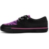 image:imageTUK Shoes Velvet Anarchic Creeper Sneaker for Women and Men  3 Dring Lace Up Shoes and Interlace  Classic Round Toe and SoleBlack Canvas Pink Leopard Print