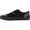 image:imageTUK Suede Creeper Sneaker for Women and Men  Lace Up Shoes Interlace and Eyelets  Classic Ridged Sole and Mesh Lining  Memory Foam Comfort for Everyday WearBlack Studded