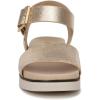 imageLifeStride Womens Gillian Ankle Strap Flat Sandals Platino Gold 95 M