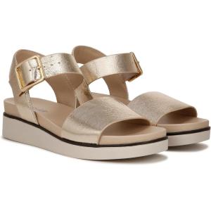 imageLifeStride Womens Gillian Ankle Strap Flat Sandals Platino Gold 95 M