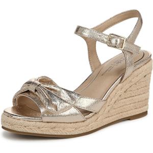 imageLifeStride Womens Tahlia Espadrille Wedge SandalPlatino Gold Faux Leather