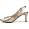 imageLifeStride womens Teller 2 Slingback Peep Toe PumpsHeeled SandalGold Metallic