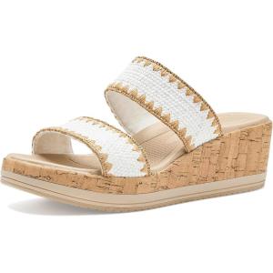 image:imageBZees Womens Resort SandalWhite Stretch Raffia Fabric