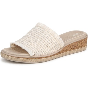 image:imageLifeStride Breezy Slide SandalsNatural Stretch Raffia Fabric