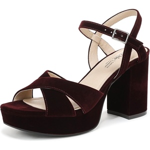 image:imageLifeStride Womens Alice Heeled SandalChocolate Plum Velvet