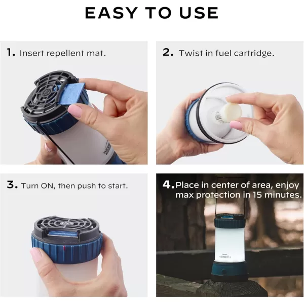 Thermacell Effective Mosquito Repellent LED Lantern for Camping, Includes 12-Hour Refill, No Spray, No Candle Flames, Bug Spray Alternative
