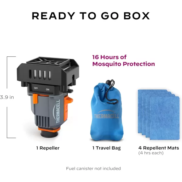 Thermacell Mosquito Backpacker Repeller, Gen 2.0 with 16 Hours of Repellent; 15 Foot Zone of Mosquito Protection; Long Lasting, Deet Free Bug Spray Alternative, Scent Free