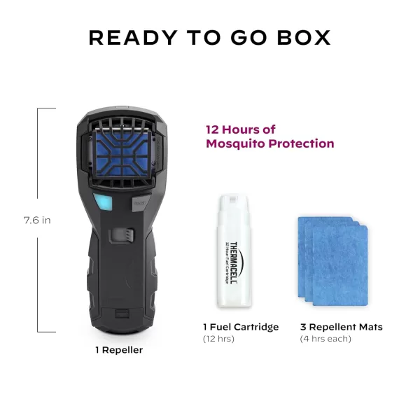 Thermacell Mosquito Portable Repeller; Includes 12-Hour Refill; 15 Foot Zone of Protection; Highly Effective Mosquito Repellent; Deet Free Bug Spray Alternative; Scent Free