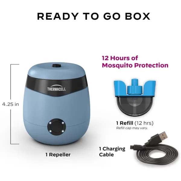 Thermacell Mosquito Repellent E-Series Rechargeable Repeller; Patio Shield 20’ Mosquito Protection Zone; Includes 12-Hr Repellent Refill; No Flame or Scent; Bug Spray and Bug Zapper Alternative