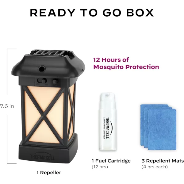Thermacell Mosquito Repellent Lantern; No Spray Mosquito Repellent For Patios; Includes 12-Hours of Protection; Scent-Free, No Flame Citronella Candle Alternative