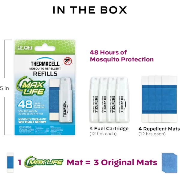 Thermacell Mosquito Repellent Refills; Compatible with Any Fuel-Powered Repeller; Highly Effective, Long Lasting, No Spray, No Scent, No Mess; 15 Foot Zone of Mosquito Protection)