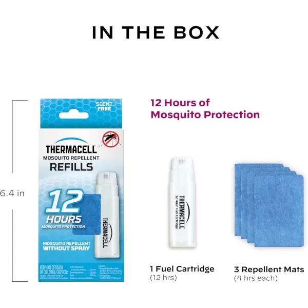 Thermacell Mosquito Repellent Refills; Compatible with Any Fuel-Powered Repeller; Highly Effective, Long Lasting, No Spray, No Scent, No Mess; 15 Foot Zone of Mosquito Protection)
