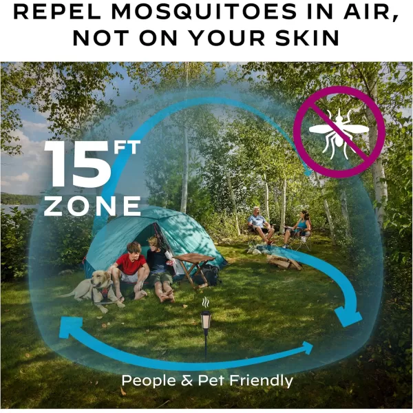 Thermacell Mosquito Repellent Torch; Includes 12-Hour Refill; 15 Foot Zone of Mosquito Protection; Effective Mosquito Repellent for Patio; Bug Spray Alternative; Scent Free