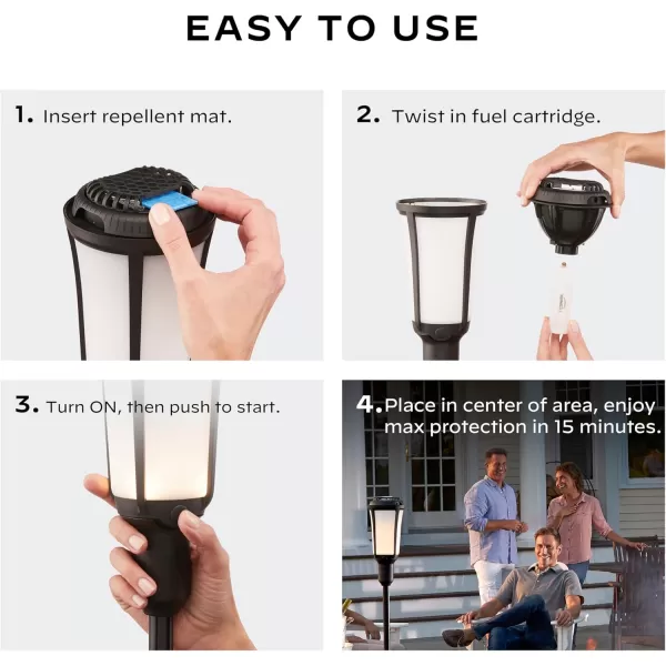 Thermacell Mosquito Repellent Torch; Includes 12-Hour Refill; 15 Foot Zone of Mosquito Protection; Effective Mosquito Repellent for Patio; Bug Spray Alternative; Scent Free
