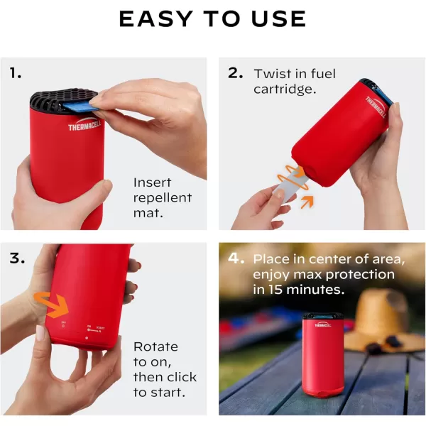 Thermacell Mosquito Repeller Patio Shield; Includes 12-Hour Refill; 15 Foot Zone of Protection; Highly Effective Mosquito Repellent for Patio; Deet Free Bug Spray Alternative; Scent Free
