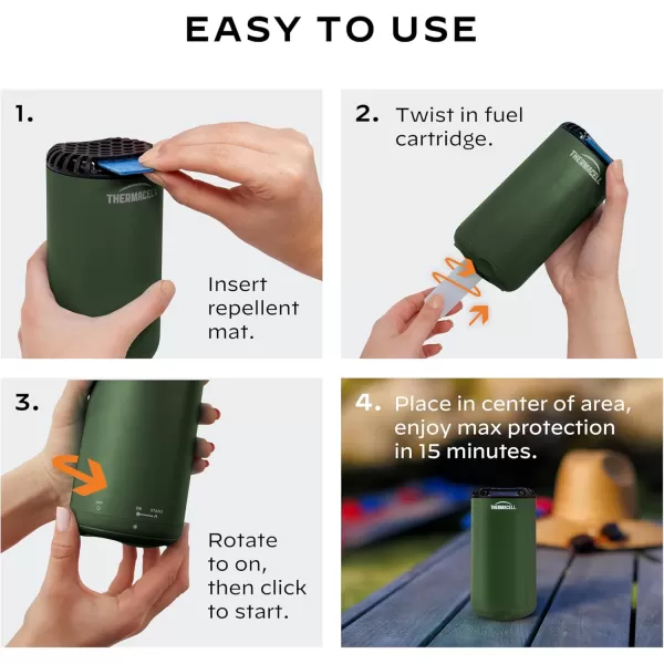 Thermacell Mosquito Repeller Patio Shield; Includes 12-Hour Refill; 15 Foot Zone of Protection; Highly Effective Mosquito Repellent for Patio; Deet Free Bug Spray Alternative; Scent Free