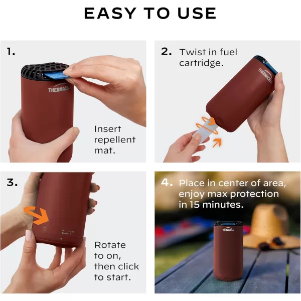 Thermacell Mosquito Repeller Patio Shield; Includes 12-Hour Refill; 15 Foot Zone of Protection; Highly Effective Mosquito Repellent for Patio; Deet Free Bug Spray Alternative; Scent Free
