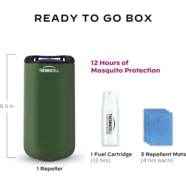 Thermacell Mosquito Repeller Patio Shield; Includes 12-Hour Refill; 15 Foot Zone of Protection; Highly Effective Mosquito Repellent for Patio; Deet Free Bug Spray Alternative; Scent Free