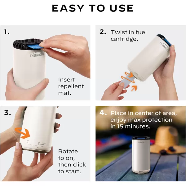 Thermacell Mosquito Repeller Patio Shield; Includes 12-Hour Refill; 15 Foot Zone of Protection; Highly Effective Mosquito Repellent for Patio; Deet Free Bug Spray Alternative; Scent Free