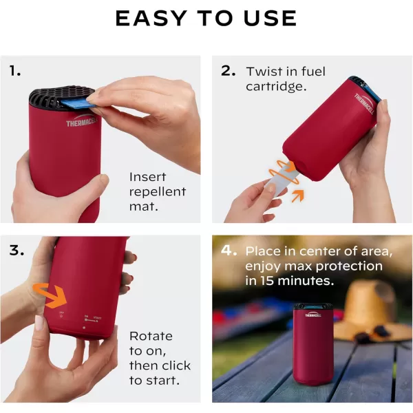 Thermacell Mosquito Repeller Patio Shield; Includes 12-Hour Refill; 15 Foot Zone of Protection; Highly Effective Mosquito Repellent for Patio; Deet Free Bug Spray Alternative; Scent Free