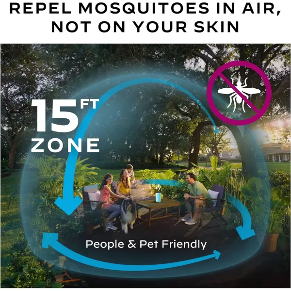 Thermacell Mosquito Repeller Patio Shield; Includes 12-Hour Refill; 15 Foot Zone of Protection; Highly Effective Mosquito Repellent for Patio; Deet Free Bug Spray Alternative; Scent Free