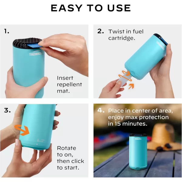 Thermacell Mosquito Repeller Patio Shield; Includes 12-Hour Refill; 15 Foot Zone of Protection; Highly Effective Mosquito Repellent for Patio; Deet Free Bug Spray Alternative; Scent Free