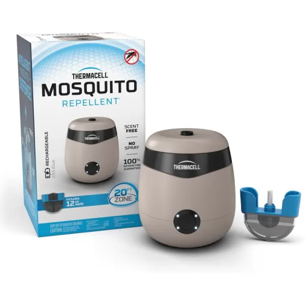 Thermacell Mosquito Repellent E-Series Rechargeable Repeller; Patio Shield 20’ Mosquito Protection Zone; Includes 12-Hr Repellent Refill; No Flame or Scent; Bug Spray and Bug Zapper Alternative