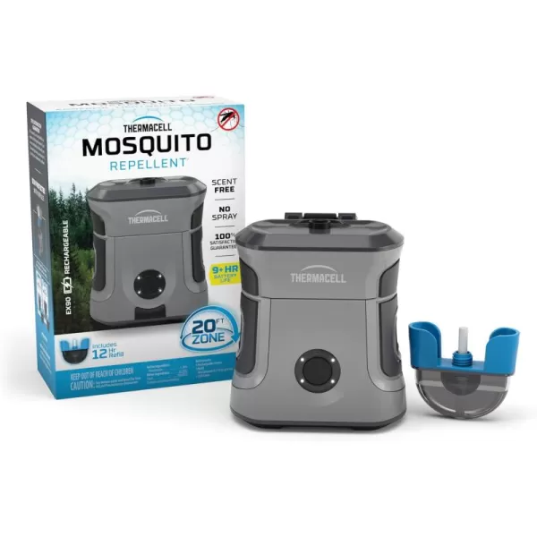 Thermacell Mosquito Repellent Rechargeable Adventure EX-Series EX90; Patio Shield with 9-Hour Battery, Includes 12-Hour Refill, Rubber Armor &amp; Carabiner; Scent Free Bug Spray Alternative