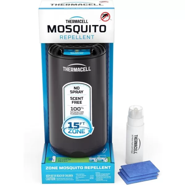 Thermacell Mosquito Repeller Patio Shield; Includes 12-Hour Refill; 15 Foot Zone of Protection; Highly Effective Mosquito Repellent for Patio; Deet Free Bug Spray Alternative; Scent Free