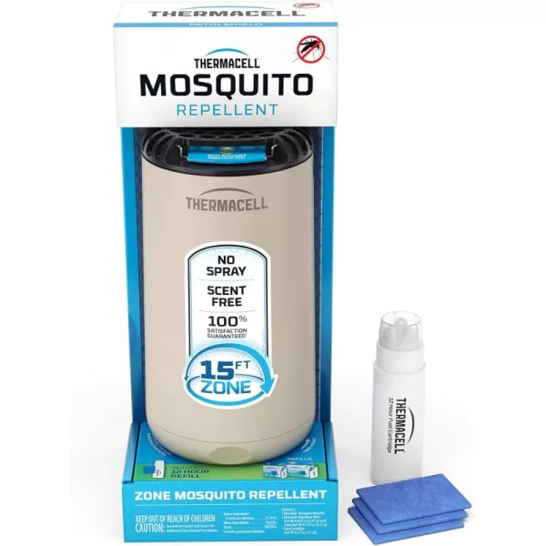 Thermacell Mosquito Repeller Patio Shield; Includes 12-Hour Refill; 15 Foot Zone of Protection; Highly Effective Mosquito Repellent for Patio; Deet Free Bug Spray Alternative; Scent Free