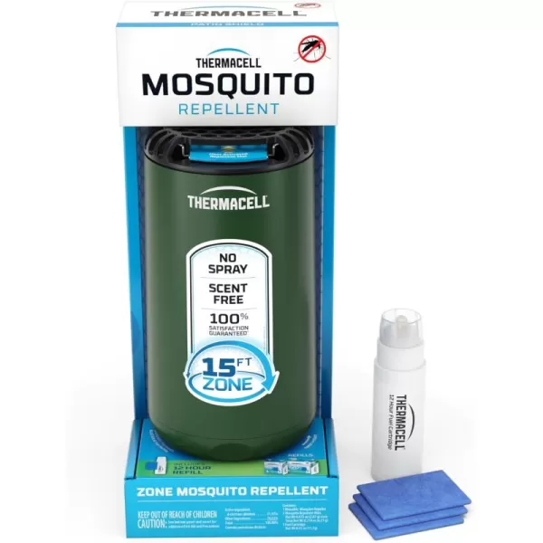 Thermacell Mosquito Repeller Patio Shield; Includes 12-Hour Refill; 15 Foot Zone of Protection; Highly Effective Mosquito Repellent for Patio; Deet Free Bug Spray Alternative; Scent Free
