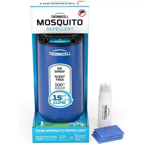 Thermacell Mosquito Repeller Patio Shield; Includes 12-Hour Refill; 15 Foot Zone of Protection; Highly Effective Mosquito Repellent for Patio; Deet Free Bug Spray Alternative; Scent Free