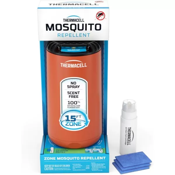 Thermacell Mosquito Repeller Patio Shield; Includes 12-Hour Refill; 15 Foot Zone of Protection; Highly Effective Mosquito Repellent for Patio; Deet Free Bug Spray Alternative; Scent Free