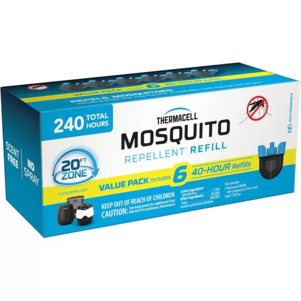 Thermacell Rechargeable Mosquito Repeller Refills; Advanced Repellent Formula Provides 20 Foot Protection Zone; Compatible with Thermacell E-Series &amp; Radius Only; No DEET, Spray or Flame