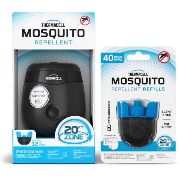 Thermacell Rechargeable Mosquito Repeller Refills; Advanced Repellent Formula Provides 20 Foot Protection Zone; Compatible with Thermacell E-Series &amp; Radius Only; No DEET, Spray or Flame