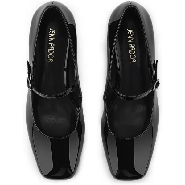 JENN ARDOR Block Heels for Women Chunky Heel Mary Jane Closed Toe Work Pumps Comfortable Square Toe Dress ShoesBlack