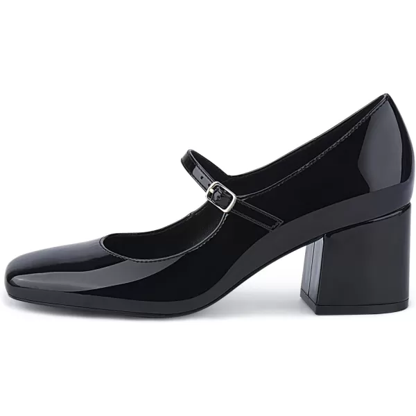 JENN ARDOR Block Heels for Women Chunky Heel Mary Jane Closed Toe Work Pumps Comfortable Square Toe Dress ShoesBlack
