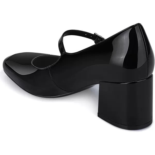 JENN ARDOR Block Heels for Women Chunky Heel Mary Jane Closed Toe Work Pumps Comfortable Square Toe Dress ShoesBlack