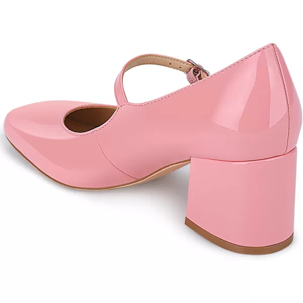 JENN ARDOR Block Heels for Women Chunky Heel Mary Jane Closed Toe Work Pumps Comfortable Square Toe Dress ShoesPink
